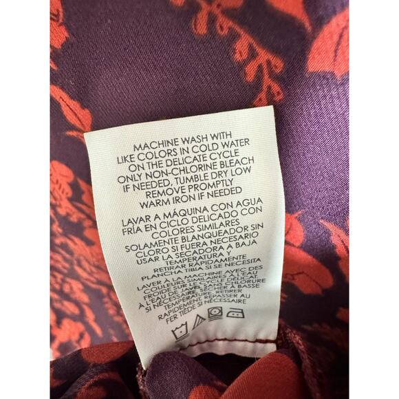 Cabi 3258 Purple Plum Maroon Red Sakura Cameo Print Layered Tank Feminine Large - Picture 11 of 14